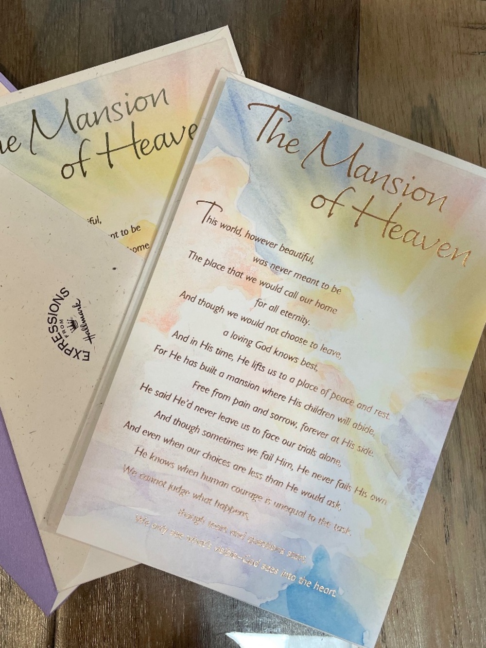 Set of 3 Grief/Condolences Greeting Cards